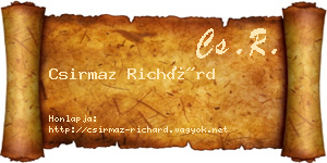 Csirmaz Richárd névjegykártya