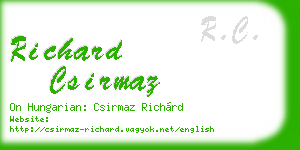 richard csirmaz business card