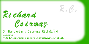 richard csirmaz business card